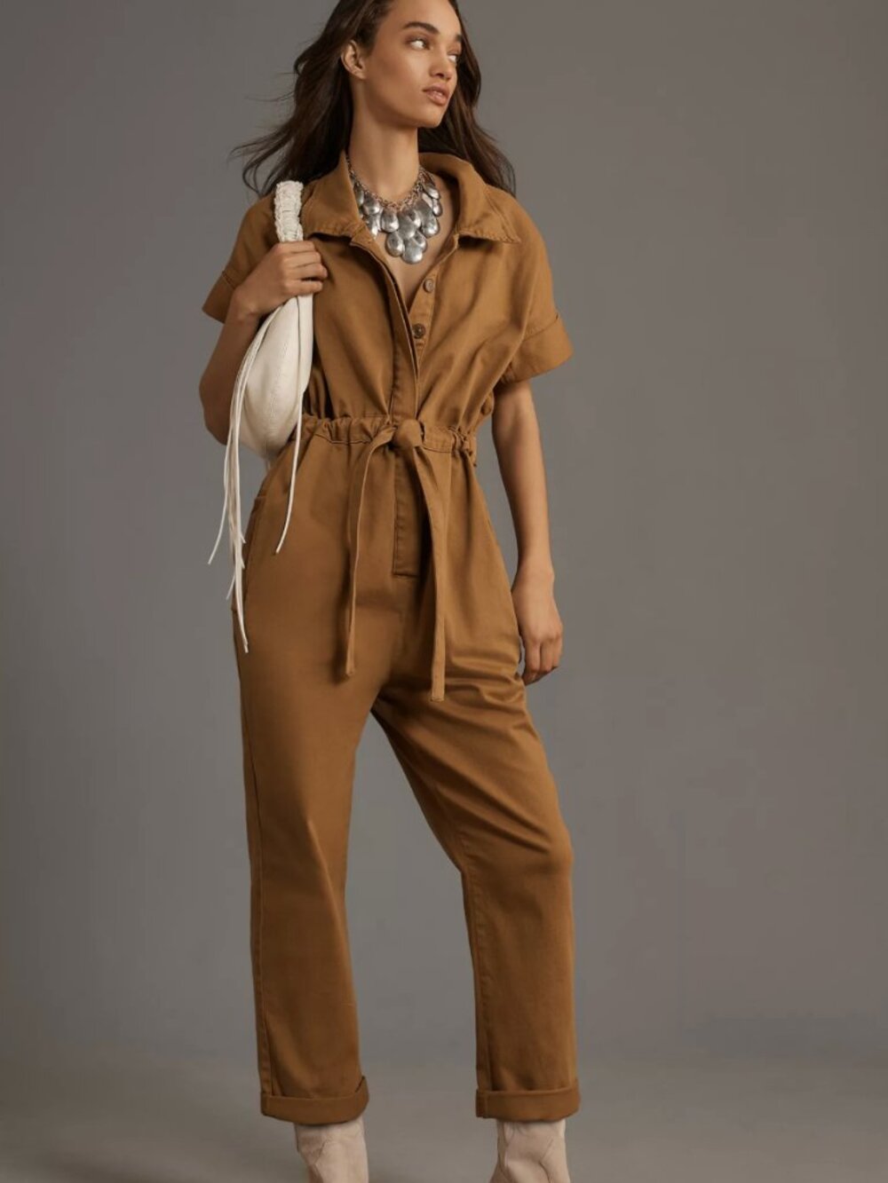 Anthropologie | Pilcro Short-Sleeve Wing Jumpsuit | Size L